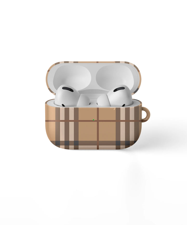 BEIGE TARTAN - AIRPOD CASE