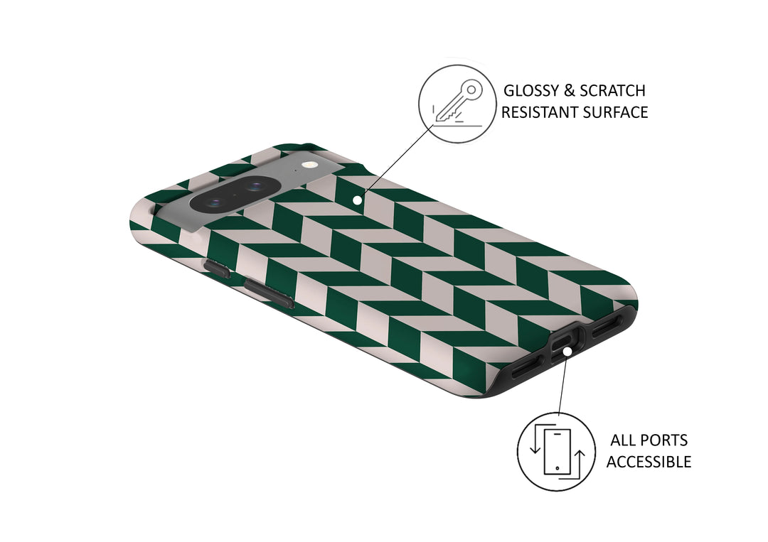 GREEN CHEVRON CHECKERS