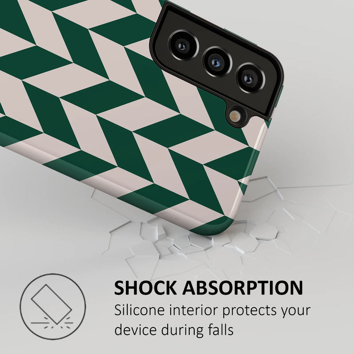 GREEN CHEVRON CHECKERS