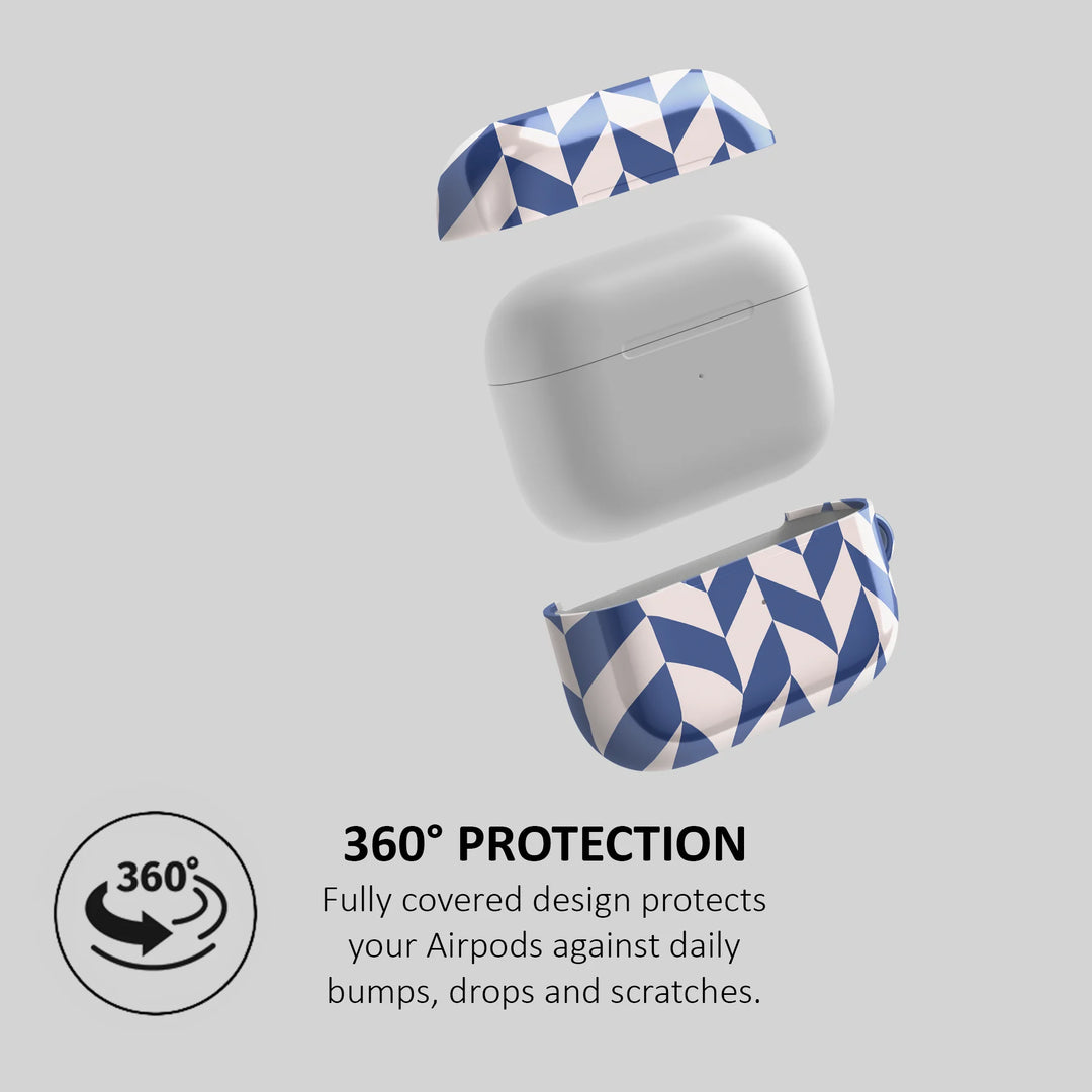 BLUE CHEVRON CHECKERS - AIRPOD CASE