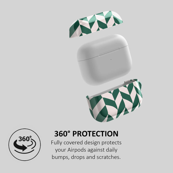 GREEN CHEVRON CHECKERS - AIRPOD CASE