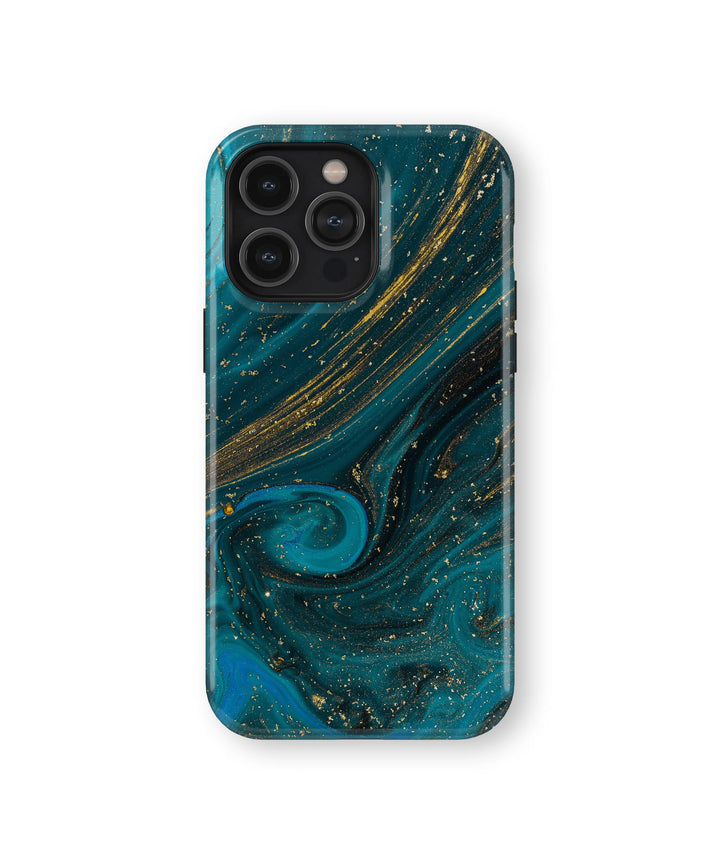 BLUE AND GOLD MARBLE