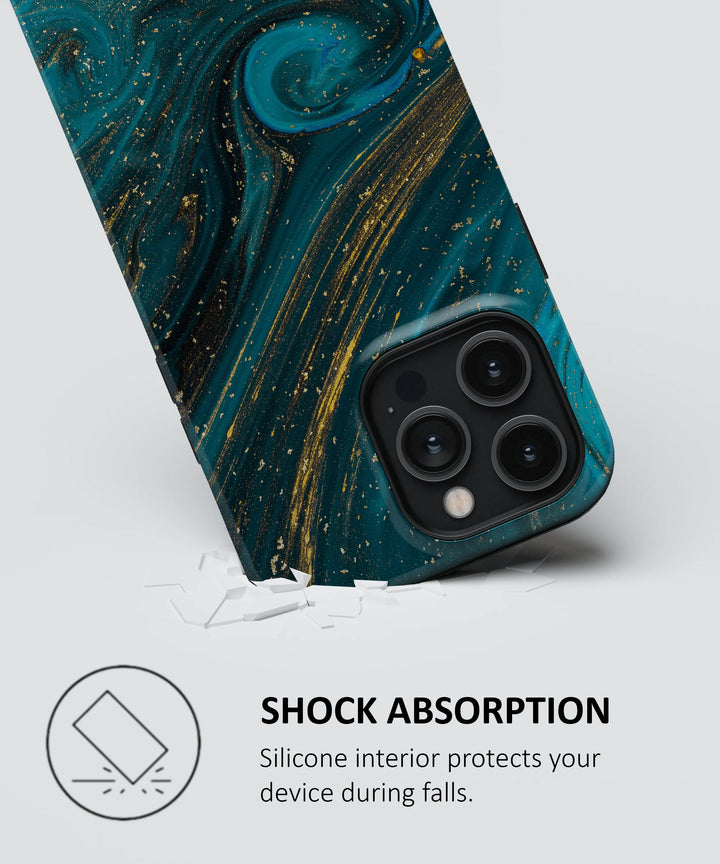 BLUE AND GOLD MARBLE