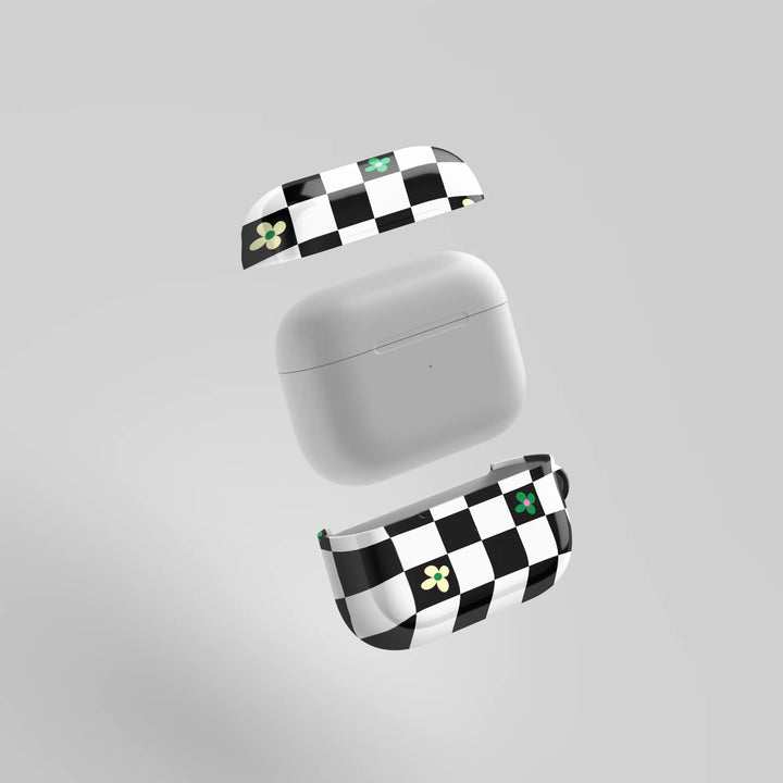 CHECK AND FLOWERS - AIRPOD CASE