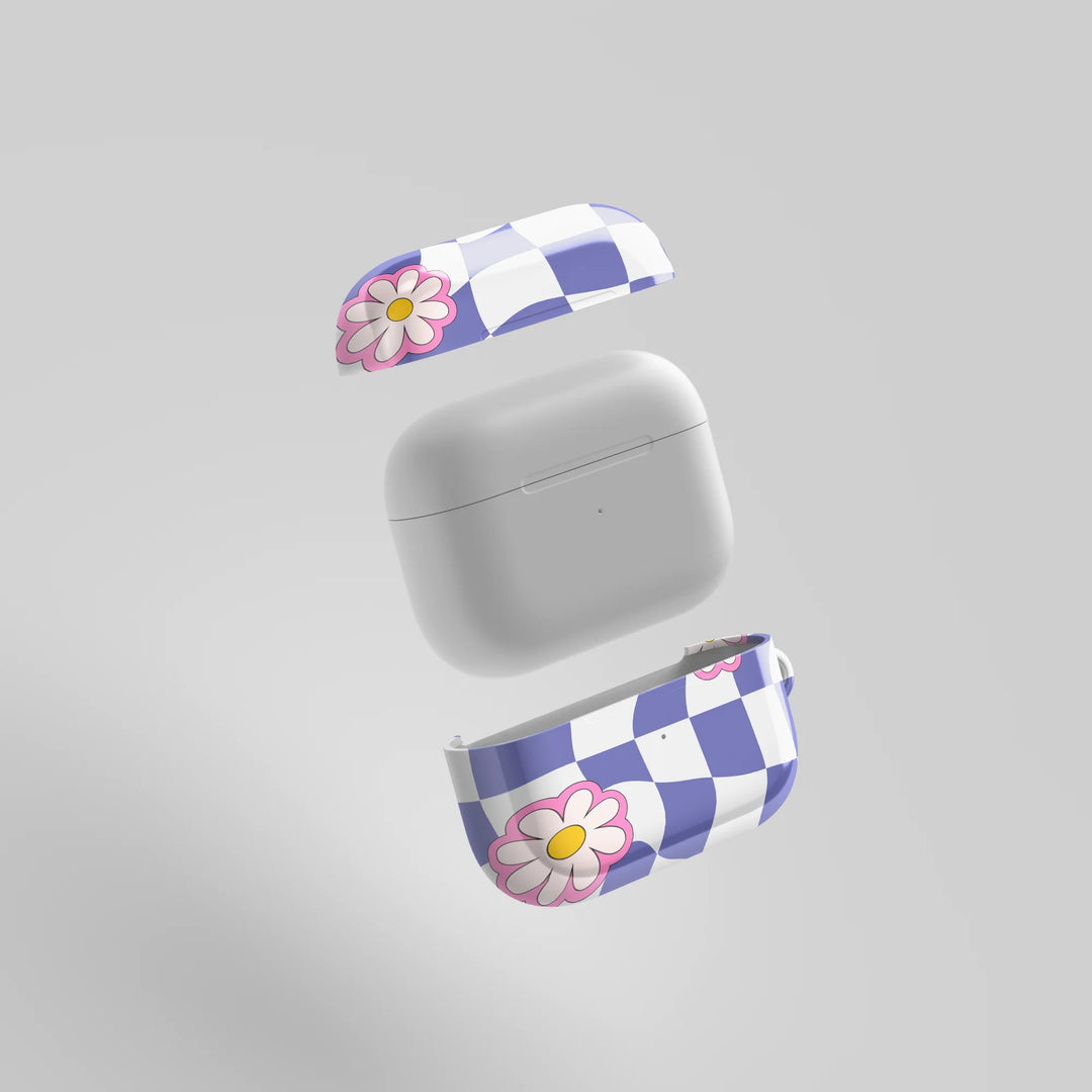 WAVY CHECK AND FLOWERS - AIRPOD CASE
